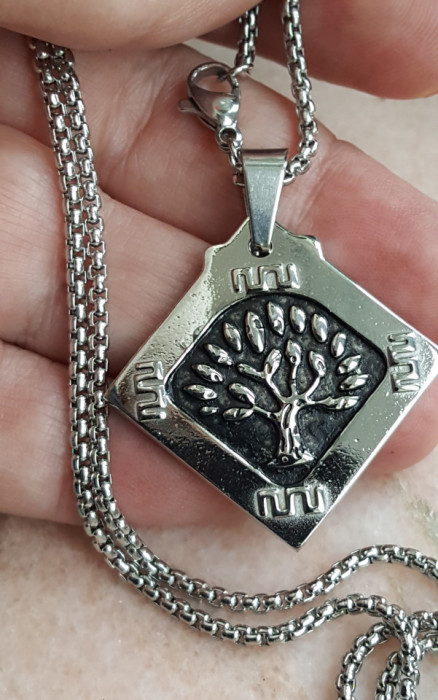 Lantisor INOX + medalion Tree of Life