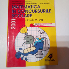 MATEMATICA IN CONCURSURILE SCOLARE ( clasele V - VIII ) ~ 2001