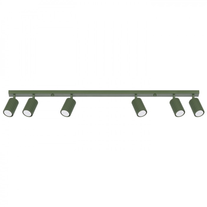 Lampă De Tavan Karbon Verde Măsliniu Din Aluminiu Cu 6 Becuri Tub Minimalist De Interior.