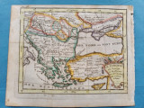 Harta a Imperiului Otoman si a teritoriilor vecine, tiparita in 1754