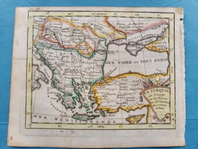 Harta a Imperiului Otoman si a teritoriilor vecine, tiparita in 1754 foto