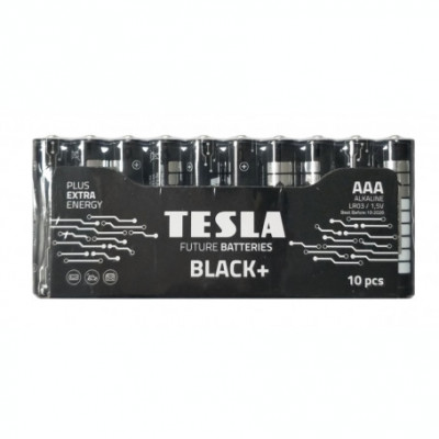 Set 10 baterii alkaline AAA LR03 TESLA BLACK 1.5V foto