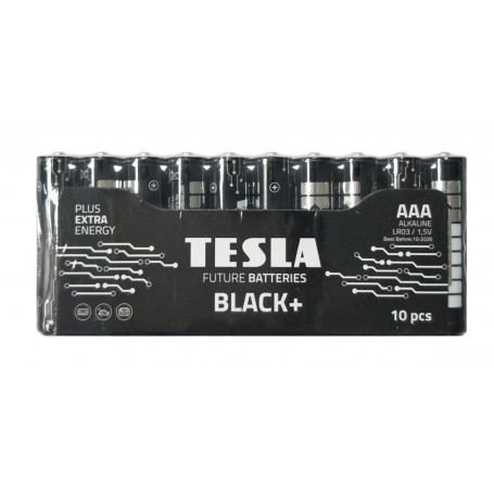 Set 10 baterii alkaline AAA LR03 TESLA BLACK 1.5V