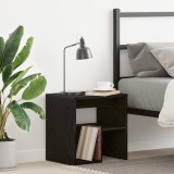 Noptiera Gossi neagra din stejar 40x30x40 cm din lemn tehnic