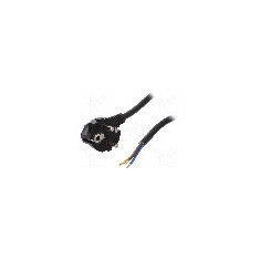 Cablu alimentare AC, 1.5m, 3 fire, culoare negru, cabluri, CEE 7/7 (E/F) &#351;tecar in unghi, SCHUKO mufa, PLASTROL - W-97178