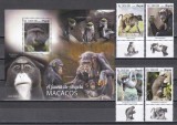 Angola 2019 - Maimuțe, Serie cu Tapsuri + Colita, MNH