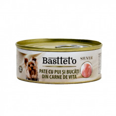 Hrana Umeda Pentru Caini, Basteto Silver, Pate Cu Pui Si Bucati De Vita, 85 g foto