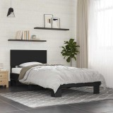 VidaXL Cadru de pat, negru, 90x200 cm, lemn prelucrat și metal
