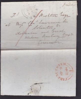 Great Britain 1844 Pre-Stamp Cover + Content Cirencester D.931 foto