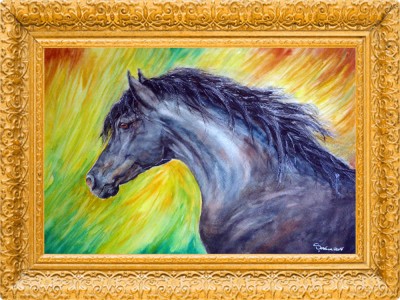 Acuarela studiu cal ( tablouri tablou picturi pictura grafica decor ) foto