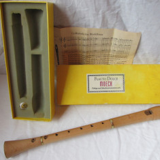 Flaut vintage (Flauto Dolce) marca MOECK ,alt,din lemn de par