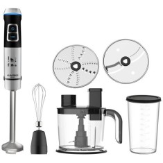 Robot de bucatarie Albatros MR850A, Putere 850 W, Turatie reglabila, Functie Pulse, Lama dubla inox, Tel inox, Vas 1,5 L, Pahar 0,8 l, Negru/ Inox