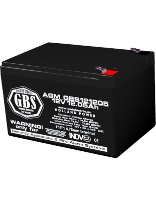 Acumulator AGM VRLA 12V 12,05A dimensiuni 151mm x 98mm x h 95mm F1 GBS (4) SafetyGuard Surveillance foto