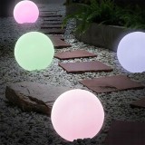 Lampa solara gradina LED RGB, glob diametru 30 cm, reincarcabila USB, telecomanda