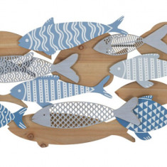 Decoratiune de perete Fish Sea, Mauro Ferretti, 91x33.5 cm, fier/MDF, multicolor