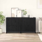 Cumpara ieftin Bufet cu ușă 2 pcs Stejar negru 70 x 41 x 75 cm Lemn compozit
