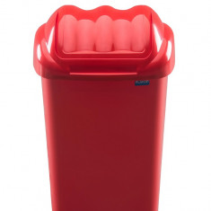 Cos Plastic Cu Capac Batant, Pentru Reciclare Selectiva, Capacitate 30l, Plafor Fala - Rosu