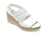 Sandale EVIDA albe, EV4029, din piele naturala