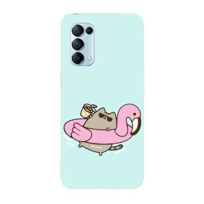 Husa compatibila cu Oppo A55, Viceversa, model Stay chill Pusheen, Silicon, TPU foto