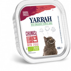 Hrana umeda bio pentru pisici cu carne de pui, vita, patrunjel si cimbru, 100g Yarrah