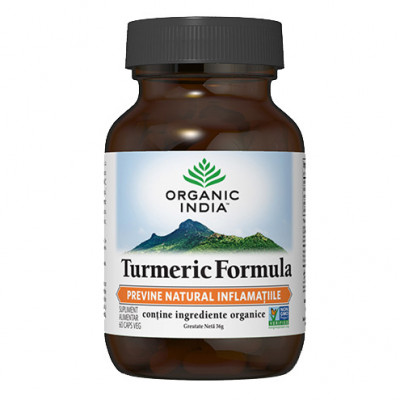 Supliment Alimentar Antiinflamator Turmeric Bio 60cps Organic India foto