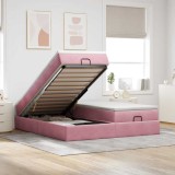 VidaXL Cadru de pat otoman cu saltele Roz 200x200cm catifea 3311272