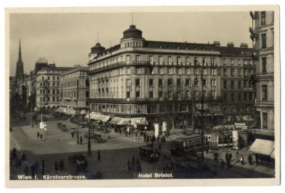 AD 1098 C. P. VECHE -WIEN I. KARNTNERSTRASSE - HOTEL BRISTOL-AUSTRIA-TIPAR 1930 foto