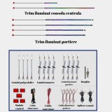 Lumini ambientale dedicate Bmw Seria 3 E90 2005-2013, RGB Acrilice 18 in 1 Dinamice cu efect symphony, Control din Aplicatie Bluetooth