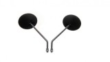 Oglinzi Scuter Rotunde Negre M8 Set - Compatibil Piaggio, Diametru 100mm