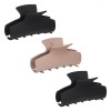 Set Clame de Păr Femei, Model Mat, Culoare Negru și Nude, 9 cm, 3 Bucăți, Oem