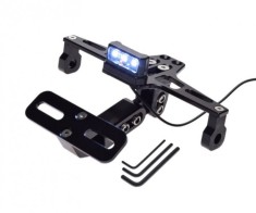 Suport numar + lampa, pentru moto &amp; atv, aluminiu, culoare negru, universal Cod Produs: MX_NEW AW568991