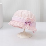 Boneta roz din dantela - Elegance (Marimi palarii - sepci: 9-12 luni)