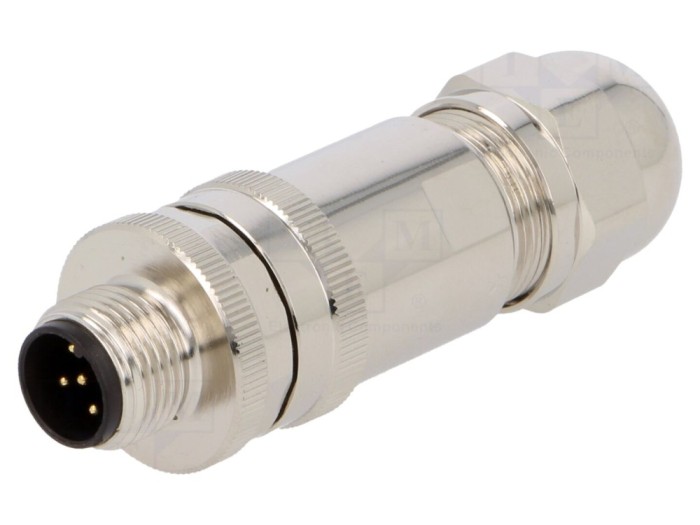 Conector M12 tată IP67, cod A