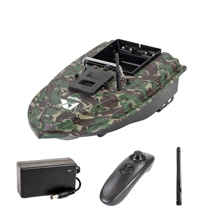 Barcă momeală X1 cu ejecție spate, camuflaj verde