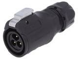Conector circular mufă 16 02 tată PIN 3 aurit 10A