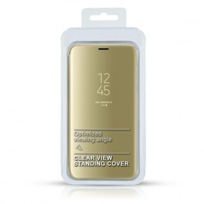 Husa Flip Carte CLEAR VIEW Samsung G973 Galaxy S10 Gold foto