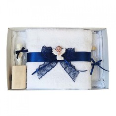 Trusou botez dantela bleumarin si ingeras Denikos&reg; 426