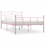 Cadru de pat, roz, 120 x 200 cm, metal GartenMobel Dekor, vidaXL