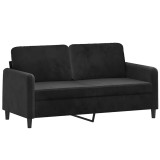 Cumpara ieftin Canapea cu 2 locuri, negru, 140 cm, catifea