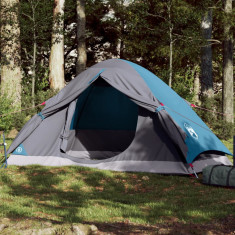 Cort de camping cupola pentru 2 persoane, albastru, impermeabil foto