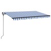 Copertina retractabila manual cu LED, albastru&amp;alb, 400x300 cm