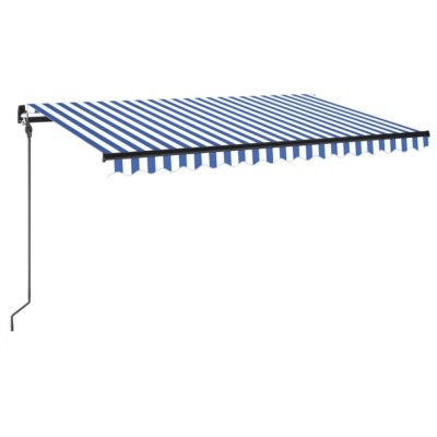 Copertina retractabila manual cu LED, albastru&amp;amp;alb, 400x300 cm foto
