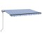 Copertina retractabila manual cu LED, albastru&amp;alb, 400x300 cm