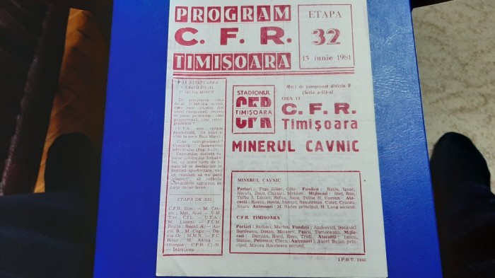 program CFR Timisoara - Minerul Cavnic