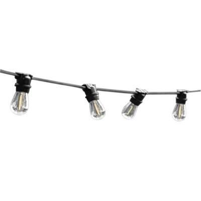 Ghirlanda 20 metri cu 40 becuri led E27 1W pentru exterior, cablu cauciuc IP44 foto