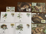 Jamaica - repttile - serpi - serie 4 timbre MNH, 4 FDC, 4 maxime, fauna wwf