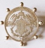 MEDALION DEOSEBIT EXECUTAT CU MAIESTRIE DIN MONEDA DE 1 FORINT 1869 UNGARIA ARGINT ( CITITI DESCRIEREA )