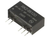 Convertor DC/DC RECOM RKZ 2W 4,5-5,5V intrare 12V/-12V ieșire SIP7