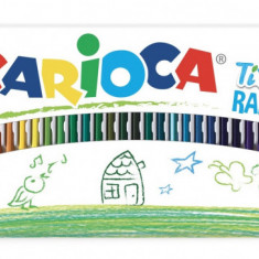 Creioane Colorate Carioca Tita Rainbow Set, Hexagonale, Flexibile, 50 Culori/cutie