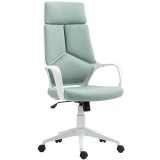 HOMCOM Scaun pentru Birou sau Gaming &icirc;n Material Textil cu Spătar &Icirc;nalt Verde | Aosom Romania